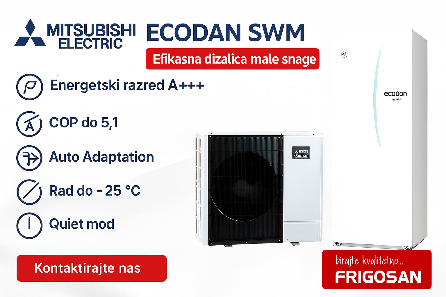 Mitsubishi Ecodan SWM – efikasne dizalice topline male snage